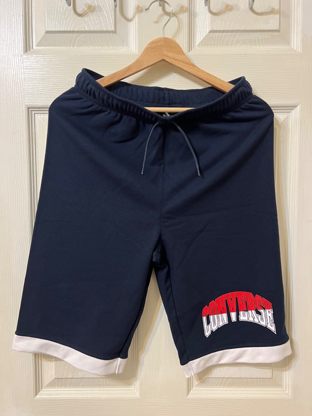 Converse Logo Sweat Shorts Youth Size XL Navy / Red / White (NEW with Tags)